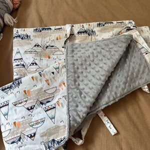 Neutral woodland, teepee crib rail cover